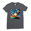 Totoro Van Gogh Parody Ladies Fitted T-Shirt