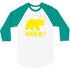 beer t shirt bear plus deer funny tee drinking college humor party shi 3/4 Sleeve Shirt