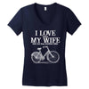 i love when my wife lets me buy another bike Women's V-Neck T-Shirt