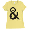 peace and love tshirt party heart tee no war stoner hippie sign ladies Ladies Fitted T-Shirt