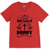 I Am One Blessed Poppy V-Neck Tee