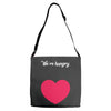 We're Hungry with Heart Adjustable Strap Totes