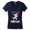 Born Unicorns-Born February Women's V-Neck T-Shirt