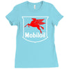 mobil oil vintage logo Ladies Fitted T-Shirt