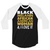 melanin african american woman 3/4 Sleeve Shirt