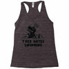 trex hates swimming Racerback Tank