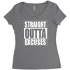 straight outta excuses Women's Triblend Scoop T-shirt
