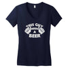 this guy needs a beer Women's V-Neck T-Shirt