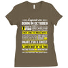Legends Are Born In October Ladies Fitted T-Shirt