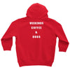 weekends coffe and dogs white back Youth Hoodie