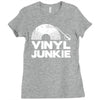 vinyl junkie white logo Ladies Fitted T-Shirt