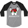 equality white 3/4 Sleeve Shirt