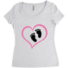 Baby Girl with Heart Any Name Customized Women's Triblend Scoop T-shirt