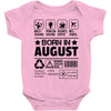 Born In August Baby Onesie