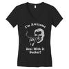i'm awesome  funnycomic deal with it party retro cool Women's V-Neck T-Shirt