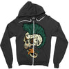 skull punk style Zipper Hoodie