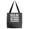 kiss me i'm drunk or irish Tote Bags