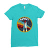 Nasa  Blue White Yellow Color Ladies Fitted T-Shirt