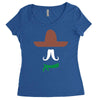 ladies sombrero  funny retro mexico mustache designer Women's Triblend Scoop T-shirt