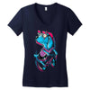 dog biker Women's V-Neck T-Shirt