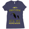 my unicorn ate my homework Ladies Fitted T-Shirt