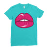 lips shiny Ladies Fitted T-Shirt