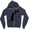 cat and wine Zipper Hoodie