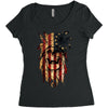skull us flag Women's Triblend Scoop T-shirt