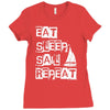 eat sleep sail repeat Ladies Fitted T-Shirt