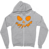 scary pumpkin face halloween Zipper Hoodie