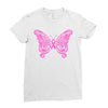 breast cancer butterfly Ladies Fitted T-Shirt