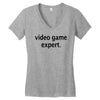 video game expert t shirt 3xl funny xbox ps3 nerdy geeky wii cod snipe Women's V-Neck T-Shirt