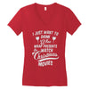 drink wine &amp; watch christmas movies Women's V-Neck T-Shirt