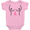 breast with pink ribbon Baby Bodysuit