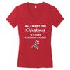 all i want for christmas is a cure carcinoid cancer Women's V-Neck T-Shirt