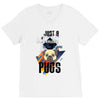 who loves pugs V-Neck Tee