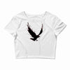 black raven with red eye Crop Top