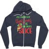 pizza christmas humor Zipper Hoodie