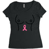 breast with pink ribbon Women's Triblend Scoop T-shirt