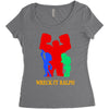 wreck it ralph silhouette Women's Triblend Scoop T-shirt