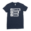 v6 swim bike run Ladies Fitted T-Shirt