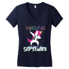 september born unicorns Women's V-Neck T-Shirt