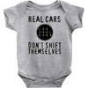 real cars don't shift themselves Baby Bodysuit