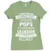 Super Cool Pops Of A Freaking Awesome Grandson Ladies Fitted T-Shirt