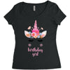 birthday unicorn family series birthday girl Women's Triblend Scoop T-shirt
