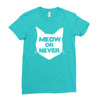 meow or never cat Ladies Fitted T-Shirt