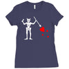 blackbeard's flag pirate edward teach Ladies Fitted T-Shirt