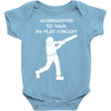 alternatives to war play cricket batting anti war stencil tour Baby Onesie