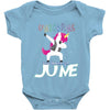 unicorns are born in june Baby Bodysuit