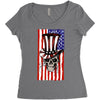 july 4th skull Women's Triblend Scoop T-shirt